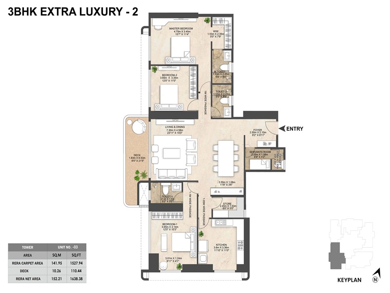 Featured Image of Mahindra Beacon Hill 3 BHK Extra Luxury 2 Floor Plan