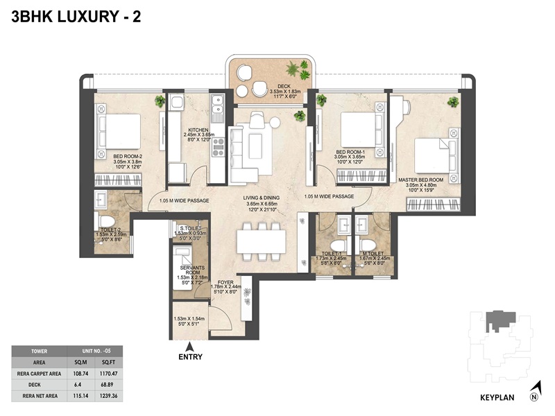 Featured Image of Mahindra Beacon Hill 3 BHK Luxury 2 Floor Plan