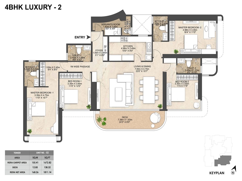 Featured Image of Mahindra Beacon Hill 4 BHK Luxury 2 Floor Plan